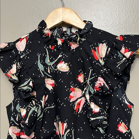 Rebecca Taylor Natalie floral print top Sz 2 - Picture 3 of 7